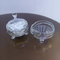 دوازده عدد کاسه به همراه سه عدد قندان کریستالی