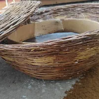 سبد حصیری بزرگ در دار|صنایع دستی و سایر لوازم تزئینی|شیراز, ارم|دیوار