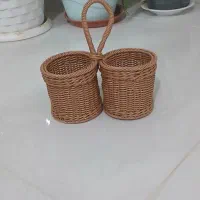 ست دست ساز جا دستمال و سطل زباله حصیری|صنایع دستی و سایر لوازم تزئینی|نیشابور, خط کاشمر|دیوار