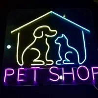 تابلو نئون پت شاپ. pet shop|فروشگاه و مغازه|تهران, شهر زیبا|دیوار