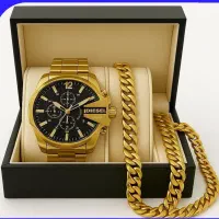 ست ساعت مچی مردانه طلایی صفحه مشکی مدل U700 +|ساعت|کهریزک, |دیوار