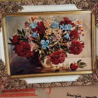تابلو فرش ماشینی طرح گل