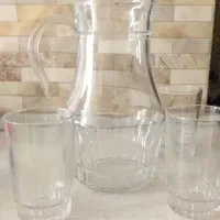 پارچ و شش عدد لیوان با مارک فرانسه