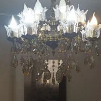 لوستر برنجی ۱۶ شعله|لوستر و چراغ آویز|کرج, باغستان|دیوار
