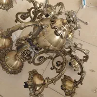 وسایل برنجی  لوستر. شمعدان. میز اتو.میز برش|لوستر و چراغ آویز|مشهد, طلاب|دیوار