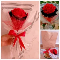 گل مصنوعی تک شاخه رز باکس گل