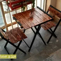 میز و صندلی چوبی فلزی تاشو|میز و صندلی غذاخوری|تهران, شهرک چیتگر|دیوار