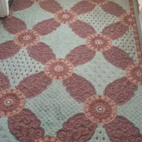 گلیم فرش ترکیب رنگ سبز قهوه ای