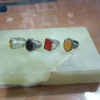 انگشتر عقیق و سیترین و شرف الشمس