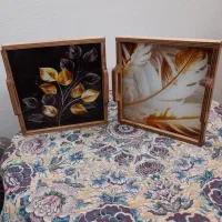 سینی چوبی کف شیشه ای طرح دار|حراج|اصفهان, الهیه|دیوار