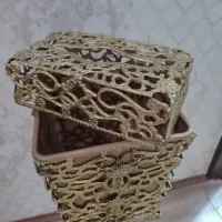 جا دستمال کاغذی و سطل نو