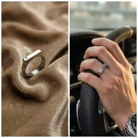 حلقه ساده با حک دلخواه ،مشکی ، طلایی و نقره ای