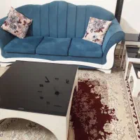 فروش مبل هفت نفره به همراه میز وست عسلی|مبلمان خانگی و میز عسلی|صحنه, |دیوار