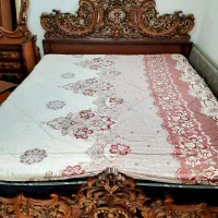سرویس خواب تمام چوب راش وتشک پددار رویال سالم نو