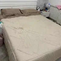 تخت خواب دونفره سفید ساده و شیک بدون تشک