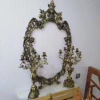 اینه شعمدان برنج عتیقه قدیمی