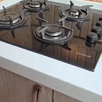 گاز صفحه ای ۴شعله به همراه سینک ظرفشویی