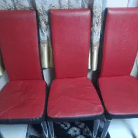 ۳عدد صندلی چرم پایه استیل