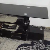 میز ال سی دی شیشه ای ۲ کشو