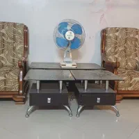 پنکه فلزی ، مبل تکی ، میز جلو مبلی عسلی سالم