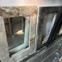 روشویی تمام سنگی ۴۰ در ۵۰ با قاب آینه|لوازم سرویس بهداشتی|رشت, رودباری|دیوار