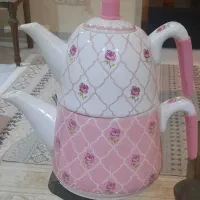 کتری و قوری ست گلدار چینی|قوری، کتری، قهوهساز دستی|تهران, سازمان برنامه جنوبی|دیوار