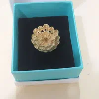 انگشتر نقره عیار925 با آبکاری طلا(نو)