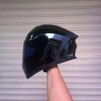 کلاه کاسکت فک متحرک مشکی براق|قطعات یدکی و لوازم جانبی|رشت, دروازه لاکان|دیوار