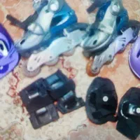 اسکیت قابل تنظیم با کلاه و محافظ ها