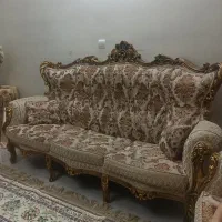 مبل استیل نه نفره به همراه جلو مبلی وعسلی|مبلمان خانگی و میز عسلی|تهران, شهرک فردوس (حسینی)|دیوار