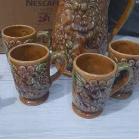 پارچ و لیوان سفالی