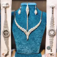 ساعت نقره و ست نقره جدید نگین دار مجلسی ce-n197|بدلیجات|تبریز, |دیوار