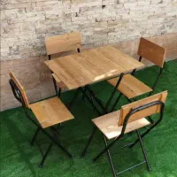 میز و صندلی دو نفره تاشو چوبی (ترمو وود)ضدآب
