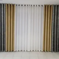 پرده سیم دوزی طلایی|پرده، رانر، رومیزی|بیرجند, |دیوار