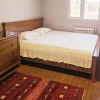 تختخواب دونفره تماماچوبی سایز۱۶۰در۲۰۰بدون تشک|تخت و سرویس خواب|شهریار, شهریار|دیوار