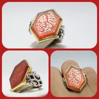 انگشتر نقره روس شش ضلعی باحکاکی یاابوالفضل العباس