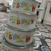 دو  دست سرویس  قابلمه لعابی شیک