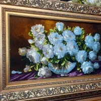 تابلو فرش دستباف گل رز سفید قاب اعلا golha|تابلو فرش|تهران, نارمک|دیوار