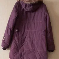 کاپشن رنگ بنفش بادمجونی کلاه خزدار|لباس|شیراز, شهرک ولیعصر|دیوار