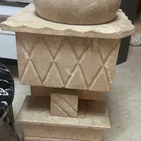 روشویی سنگی رنگ کرم سالم فقط ۱سال استفاده شده