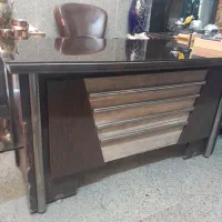 میزتحریرهمراهکشو۳تایی وشیشه رومیز