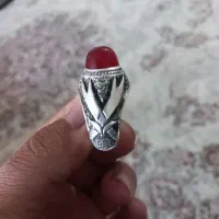 انگشتر عقیق سیاه قلم نقره ۹۵ استاد دانشور
