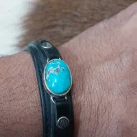 سللم دستبند چرم نگین فیروزه|جواهرات|یزد, |دیوار