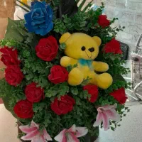 سبد گل بزرگ   شیک عروسکی