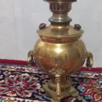 سماور برنجی زغالی همراه قوری