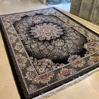 فرش ۳ در ۴ رخش مشهد فیلی مشکی طلاکوب|فرش|ایوان, |دیوار