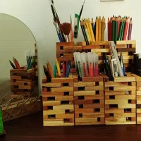 لوازم تحریر/ جامدادی چوبی/ رومیزی