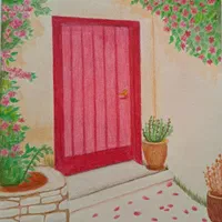 نقاشی مدادرنگی خانه|تابلو، نقاشی، عکس|تهران, امیرآباد|دیوار