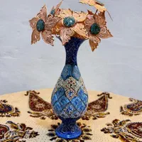 ست هدیه اداری ترمه و گلدان میناکاری 20 با جعبه|صنایع دستی و سایر لوازم تزئینی|اصفهان, نقش جهان|دیوار