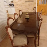 مبلمان ۹ نفر ومیز ناهار خوری ۸ نفره چوب گردو|مبلمان خانگی و میز عسلی|تهران, مهران|دیوار